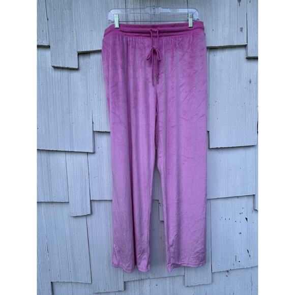 Juicy Couture OG Big Bling Velour Track Pants Rhinestone Logo Pink Size XL - Picture 3 of 10